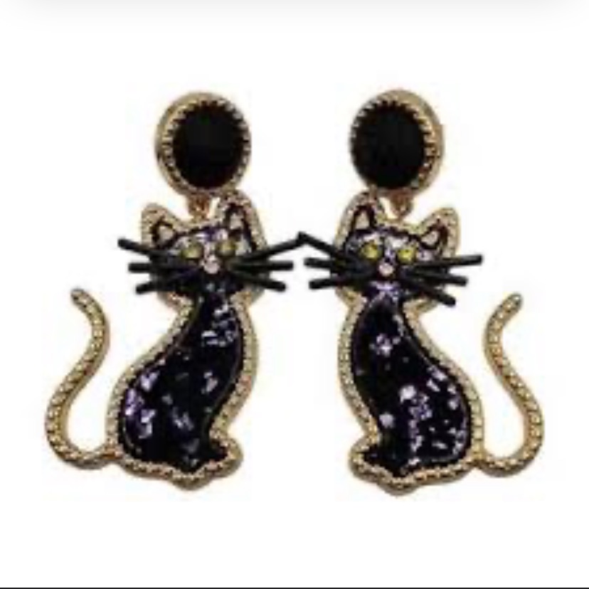 New Black Cat Earrings